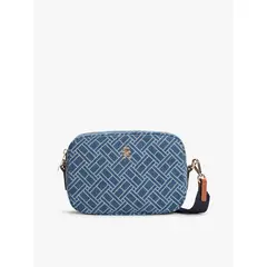 TOMMY HILFIGER - Bolso azul cruzado denim con monograma TH