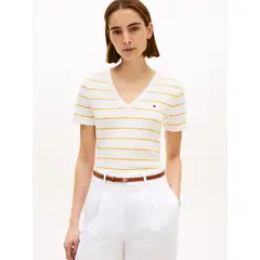 TOMMY HILFIGER - Camiseta slim con cuello en V