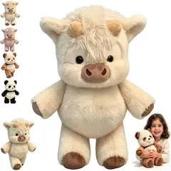GENERICO - Vaca de Peluche Corriendo, Animal de Peluche de Las Tierras Altas con Patas Interactivas