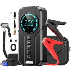 GENERICO - Arrancador de Batería Portátil 10000mAh 1000A con Compresor Aire 12V Auto Emergencia Coche