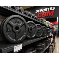 DEPORTES CBM - DISCOS PARA PESAS ESTANDAR DISCOS DE 15 LIBRAS PARA BARRAS MANCUERNAS
