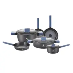 SCHAFFHAUSEN - Batería Ollas Marmol 9p Berlin Antihaderente Color Azul Acero