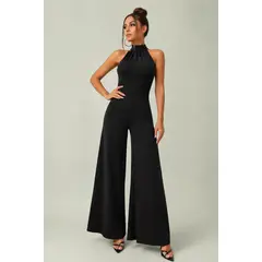 NEGRELI - Enterizo Palazzo Cuello Halter Elegante para Mujer