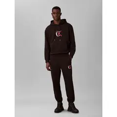 CALVIN KLEIN - Jogger negro con gráfico de algodón