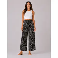 FRIOLENTA - Pantalón Suelto Ligero Flores Verano