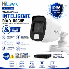 HILOOK - Cámara Bullet TurboHD 2 MP Lente 2.8 mm con Audio, Smart Hybrid Light para exterior