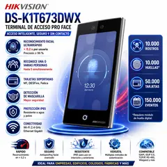 HIKVISION - Terminal de reconocimiento facial 7", Wi-Fi, IP65, 10.000 rostros y 50.000 tarjetas