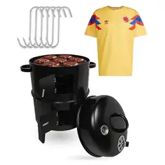 INNOVA - Barril Asador Bbq 3 En 1 Con Camiseta Colombia Y Ganchos