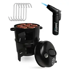 INNOVA - Bbq Ahumador Asador Horno 3 En 1 6 Ganchos Carbon