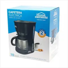 HOME ELEMENTS - Cafetera Electrica 10 Tazas Jarra En Acero