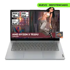 Lenovo - PORTÁTIL AMD RYZEN 5 7520U 16GB LPDDR5 256GB SSD 14" FHD