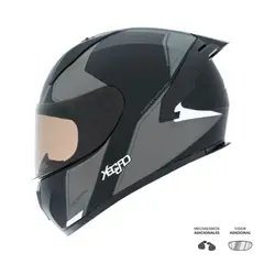 XECURO - Casco Integral XR-918 DOT Wild Gris Mate Visor Humo XL