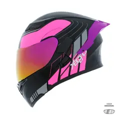 XECURO - Casco Abatible XR-920 DOT Kordy Morado Brillo Visor Morado M