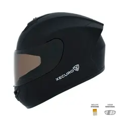 XECURO - Casco Integral XR-921 SET DOT Negro Mate Visor Humo XL