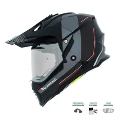 XTRONG - Casco Multipropósito XTR-902 ECE-2206 Misano II Negro-Gris Mate Visor Plateado M
