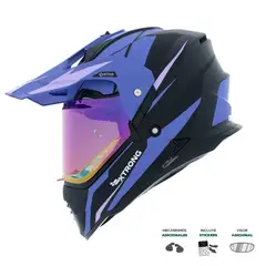 XTRONG - Casco Multipropósito XTR-902 Fly Negro Morado Mate M