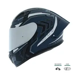XTRONG - Casco Integral XTR-RANGER SET DOT Shadow Gris Mate Visor Plateado XL