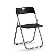 INNOVA - Silla Plegable Negra Aluminio Acero 75cm Interior Exterior Eventos