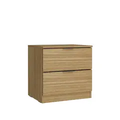 MULTIMUEBLES - MESA DE NOCHE NOGAL 961 2 CAJONES