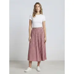 FRIOLENTA - Falda Midi Puntos Estampada con Pretina Resortada