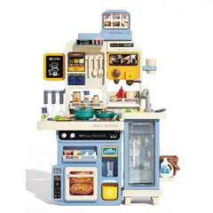 MARKET TOYS - Cocina Infantil 90cm 66 Pcs Luces + Sonidos + Agua +vapor