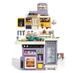 MARKET TOYS - Cocina Infantil 90cm 66 Pcs Luces + Sonidos + Agua +vapor