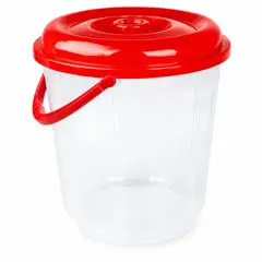 GENERICO - Balde Plástico Transparente 17 Litros Con Tapa Asa Ideal Para Bebidas y Alimentos