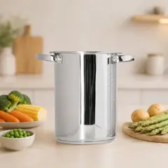 TEZZIO - Olla de Vapor para Vegetales con Cesta y Tapa de Vidrio 4.2 Lts - TH-00969