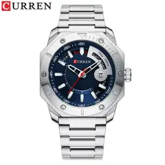 CURREN - Reloj 8344 Diseño Elegante Plateado Fondo Azul
