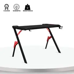 EKONOMODO COLOMBIA - Escritorio Gamer Con Luces Nexus Negro Rojo 75x120x60