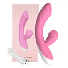 GENERICO - Vibrador Doble Estimulación Silicona Premium Usb
