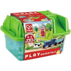 HAPE - Set Didáctico De Tren De Granja Con Caja Para Niños