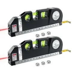 ENERGY PLUS - Set x2 Nivelador Láser Profesional Con Flexómetro Integrado
