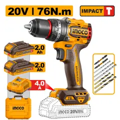 INGCO - Taladro De Impacto M12 20V 76Nm 2000Rpm Brushless UCIDLI207686