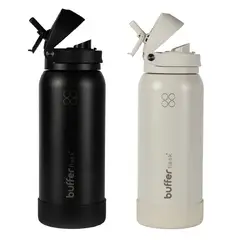 BUFFER FLASK - Termo Buffer X2 Acero Inoxidable Tapa 2 En 1 Base Silicona