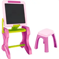 MARKET TOYS - Atril Tablero Infantil Borrable Con Silla + 20 Accesorios