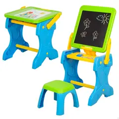 MARKET TOYS - Atril Tablero Infantil Borrable Con Silla + 20 Accesorios