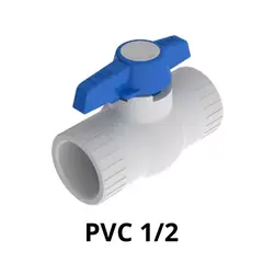 GENERICO - Registro PVC Plastico Bola 12 Soldar ó Rosca