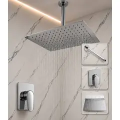GENERICO - Kit Ducha Techo 30 Metálica Mezclador Europa Monocontrol