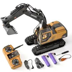MARKET TOYS - Retroexcavadora A Control Remoto Construcción 14 Canales