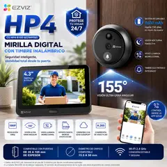 EZVIZ - HP4 Mirilla Digital Inteligente 1080P WiFi con Pantalla 4.3, Audio Bidireccional
