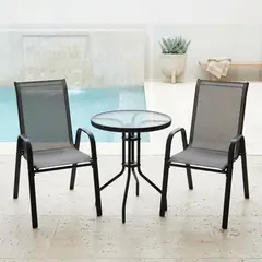 RTA DESIGN - Juego de Terraza Marsella, Color Negro