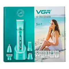 VGR - Depiladora Recargable V-763 5 en 1 para Dama USB Tipo C