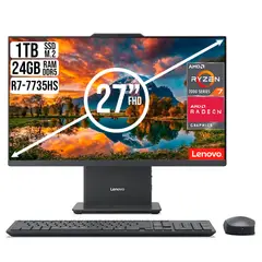 Lenovo - Todo En Uno Amd Ryzen 7-7735HS Ssd 1TB Ram 24GB Fhd 27