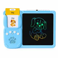 GENERICO - Tableta LCD Tarjetas Interactivas Inglés - Azul