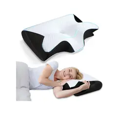 TECNOHOGAR JS - Almohada Cervical Viscoelástica Ortopédica Contorneada sueño calidad