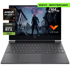 HP - PORTÁTIL GAMER VICTUS 15 - RYZEN AI 7 350 - RTX 5060 8GB - 32GB RAM - 512GB SSD - 15.6” FHD 144Hz