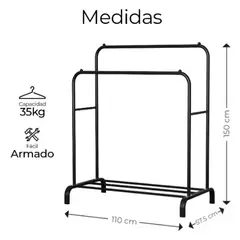 GENERICO - Perchero doble ropa premiun organizador closet