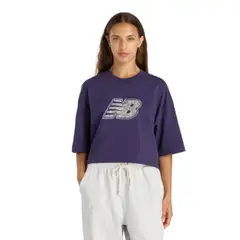 NEW BALANCE - Camisa Deportiva Originals Graphics Morado Mujer