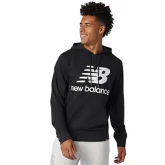 NEW BALANCE - Hoodie Originals Essentials Stacked Negro Hombre